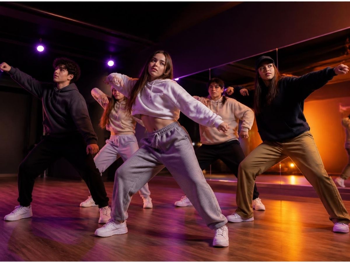 Jugendliche beim Hip-Hop-Kurs in der Tanzschule